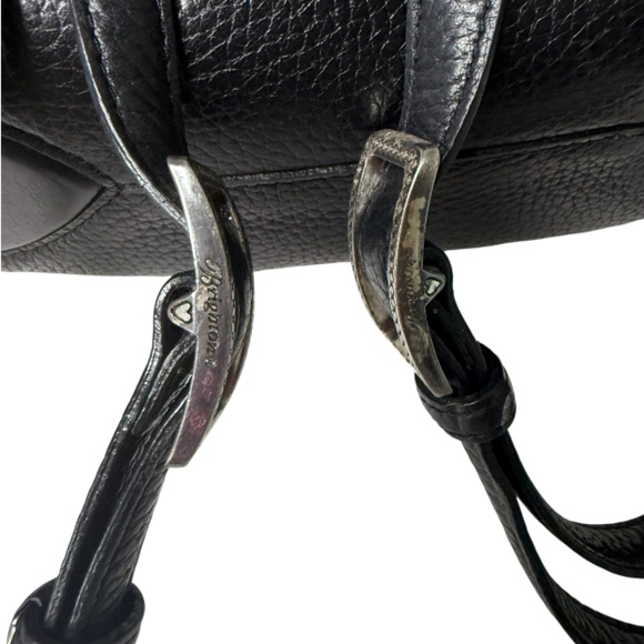 Brighton Donatella Leather Black Croc Embossed Backpack Purse Travel Work Bag - Picture 8 of 15